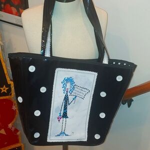 Black Polka Dot Patent Leather Purse "Who are these Kids...?"